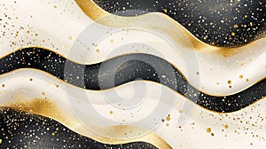 Elegant black and gold abstract wave pattern