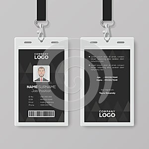 Elegant Black ID Card Design Template