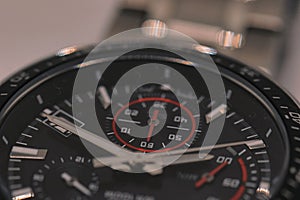 Elegant Black and Red Luxury Watch