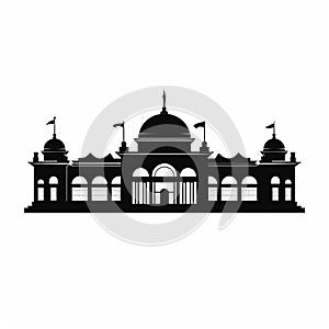 Elegant Black Silhouette Of A Hindu Art Museum