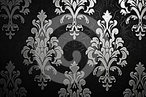 Elegant Black and Silver Damask Wallpaper Design