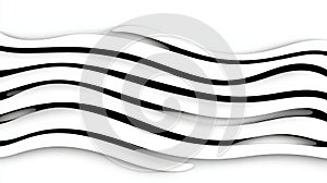 Elegant Black and White Abstract Wave Pattern for Modern Design Projects and Background Use