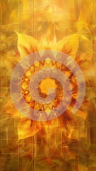 Elegant Bloom Abstract Golden Flowers in Nature Auric Glow