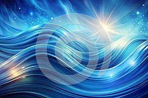 A blue abstract wave background photo