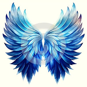 Elegant Blue Angel Wings Feather Design Artistic Concept