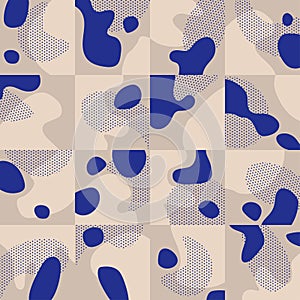 Elegant blue and baige geometric pattern