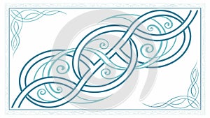 Elegant Blue Celtic Knot Pattern Border, vector design Generative AI