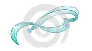 Elegant Blue Flowing Ribbon: Abstract Dynamic Movement Graceful Element, vector design Generative AI