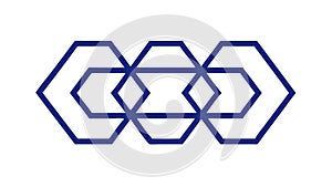 Elegant Blue Interlocking Hexagon Pattern Design, vector design Generative AI