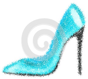 Elegant blue needle shoe