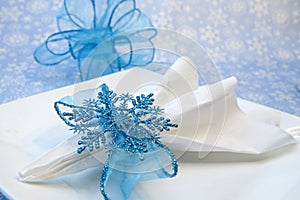 Elegant Blue Snowflake Holders