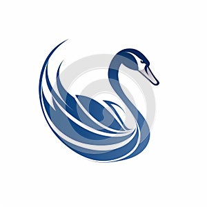 Elegant Blue Swan Logo: Minimalistic 2d Design For Sumatraism