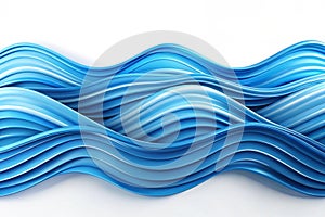 Elegant blue wave pattern on white surface