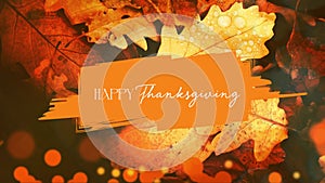 Elegant Bokeh Happy Thanksgiving Script Animation