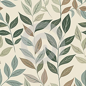 Elegant Botanical Wallpaper Design with Stylish Leaves Pattern