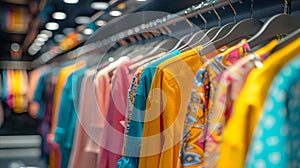 Elegant Boutique Display with Vibrant Fashion Selections. Concept Fashion Show, Elegant Boutique, photo