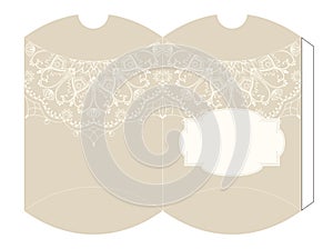Elegant box template with mandala motive, illustration