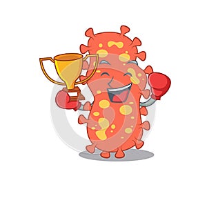 An elegant boxing winner of bacteroides mascot design style photo