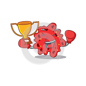 An elegant boxing winner of streptococcus pneumoniae mascot design style