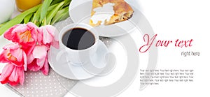 Elegant breakfast, serving, ready template