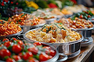 Elegant Buffet Spread for Minimalist Wedding Reception. Concept Wedding Catering, Minimalist Decor,