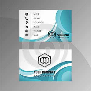 Elegant business card design with blue dominance