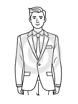 elegant businessman avatar character illustration design