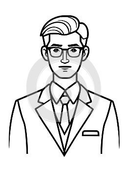 elegant businessman avatar character illustration design