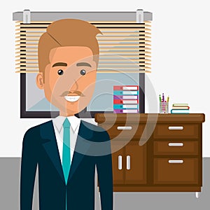 Elegant businessman in the office scene