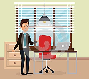 Elegant businessman in the office scene