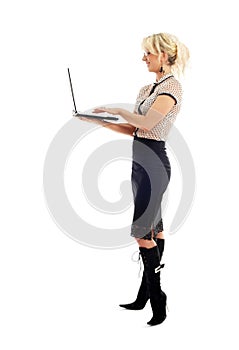 Elegant businesswoman with laptop