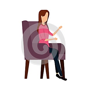 elegant businesswoman worker in the sofa