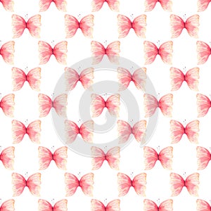 Elegant butterflies seamless raster pattern