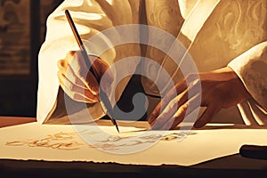 Elegant Calligraphy Practice Session