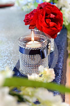 Elegant Candle and Flowers