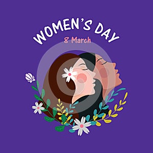 Elegant card for 8th March, International Women`s Day