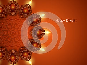 Elegant card design for diwali festival