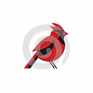 Elegant Cardinal Bird Icon In Red And Black photo