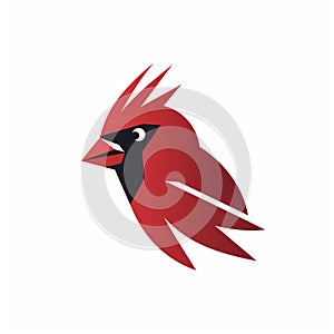 Elegant Cardinal Head Logo Design - Minimalistic 2d Game Art photo