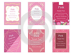 Elegant cards design Pink