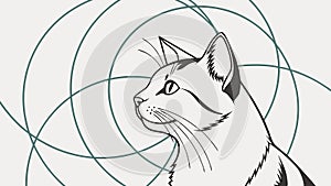 Elegant Cat Head Profile, Pet and Feline Art, vector design Generative AI photo