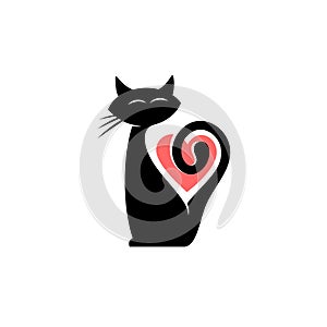 Elegant cat logo