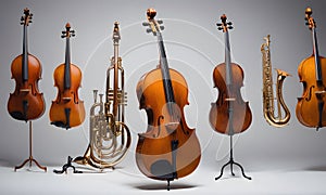 Elegant Cellos Stand Proud AI Generated