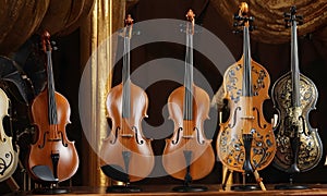 Elegant Cellos Stand Proud AI Generated