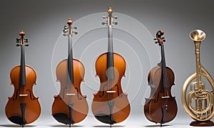 Elegant Cellos Stand Proud AI Generated