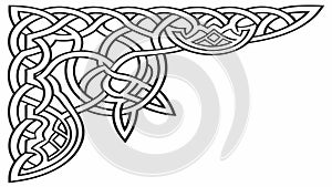 Elegant Celtic Knot Corner Border Element, vector design Generative AI