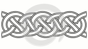 Elegant Celtic Knot Horizontal Border Pattern, vector design Generative AI