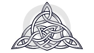 Elegant Celtic Knot Triangular Pattern, Intricate Heritage Vector Design Generative AI