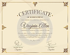 Elegant certificate template