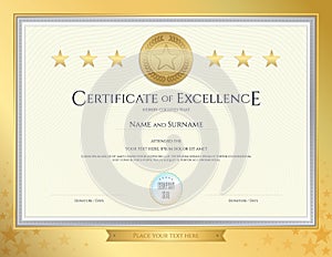 Elegant certificate template for excellence, achievement